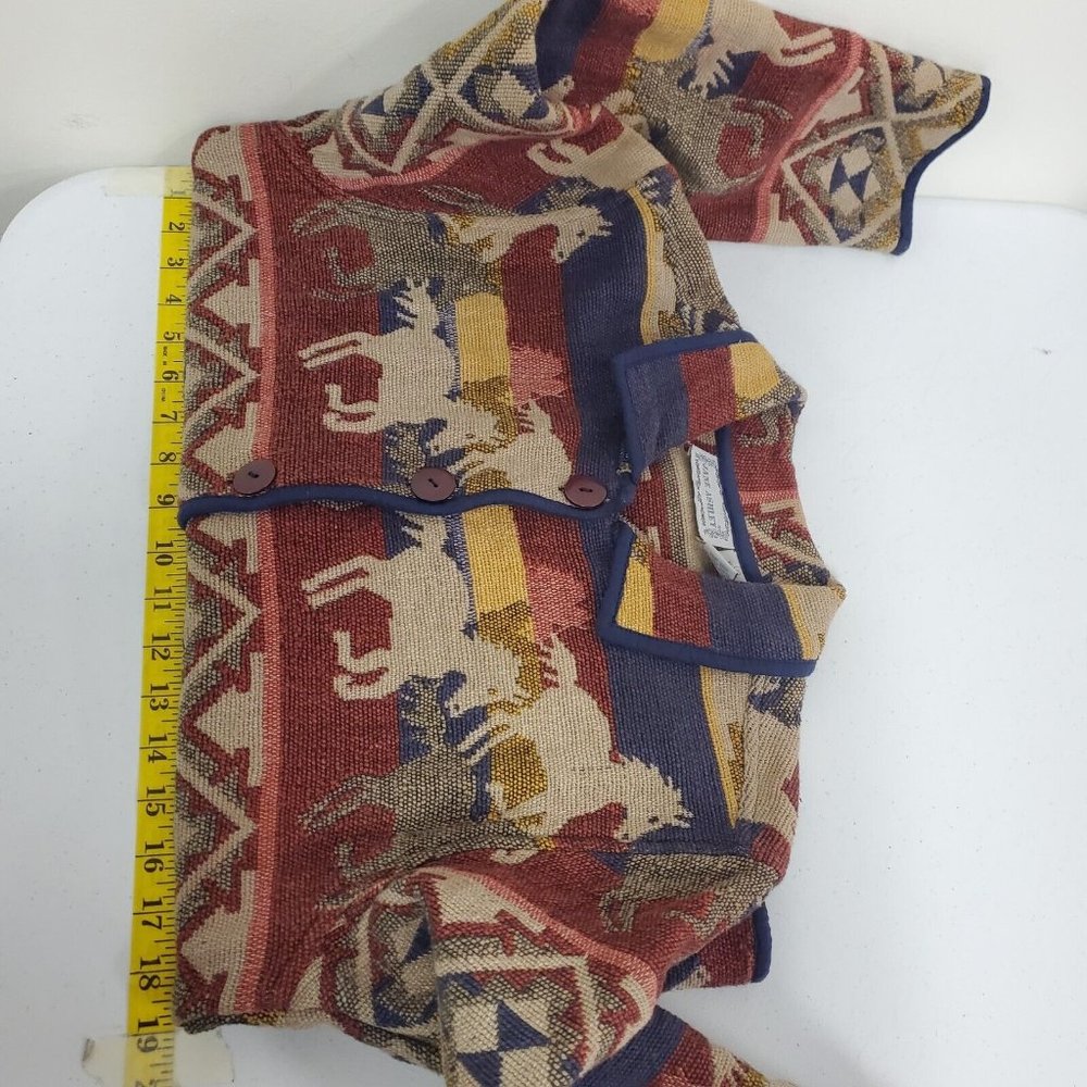 Vintage Jane Ashley Womens Aztec Horse Jacket Size S Multicolor Button Front - Picture 5 of 10